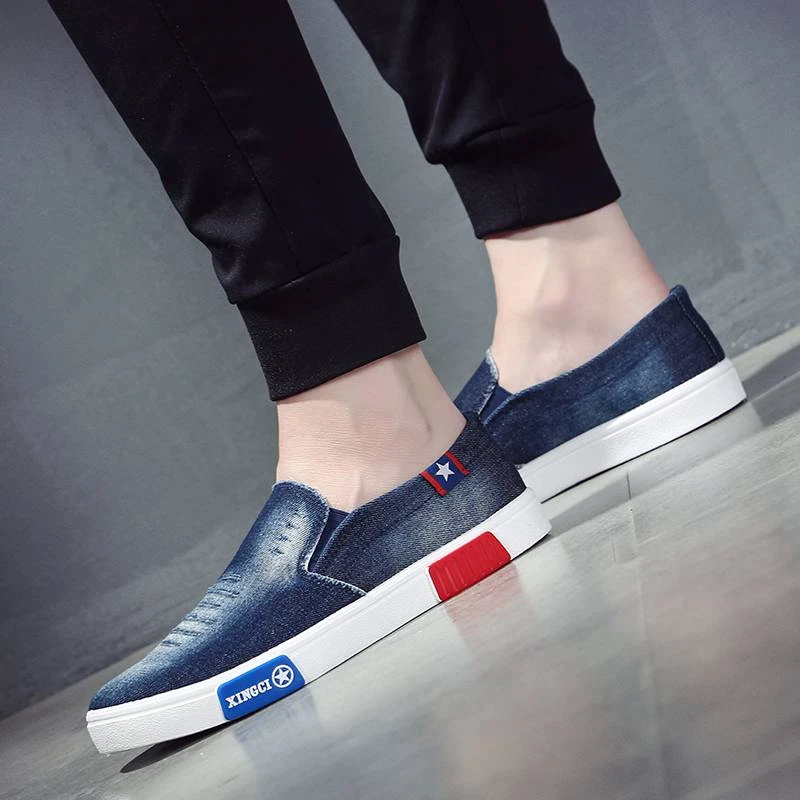 Denim Canvas Men's Casual Shoes Loafers Comfortable Slip-On Flats Men Shoes Plimsolls 2019 Spring Light Breathable Male Footwear Denim Canvas Men's Casual Shoes Loafers Comfortable Slip-On Flats Men Shoes Plimsolls 2019 Spring Light Breathable Male Footwear