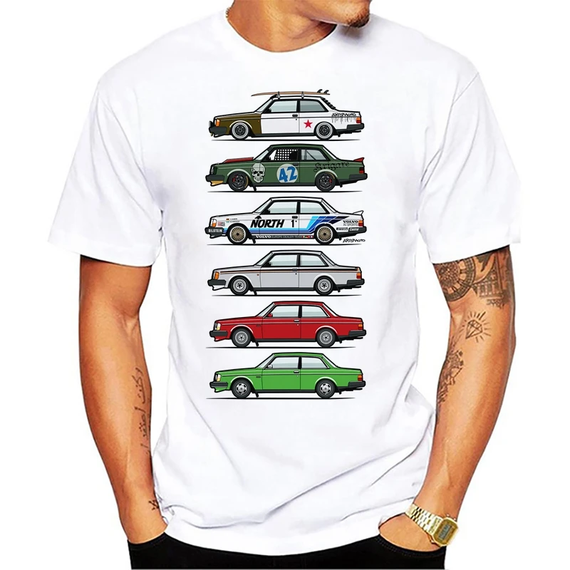 

T-Shirts Stack of Volvo 240 Series 242 Brick Coupes Youth Round Neck Short Sleeve T Shirts Unique Teenage Tee Shirts Funny