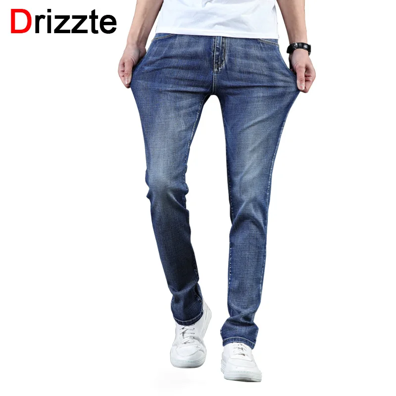 

Drizzte Brand Mens Jeans Trendy Stretch Light Blue Denim Men Slim Fit Jeans Trousers Pants Size 35 36 38 40 42 44 46 Jean