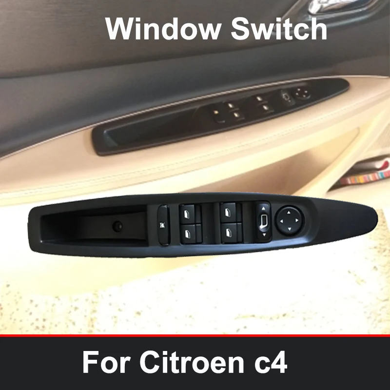 

For Citroen C4 Window Switch Car Front Left Master Electric Power Control Switch Rearview Mirror Buttons with panel 9651464577