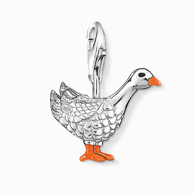 Женский серебряный шарм в виде гусиной утки для браслета|duck charm|brand charmcharm brand |