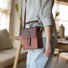 2018 new leather original manual shoulder bag simple retro art genuine leather Messenger bag