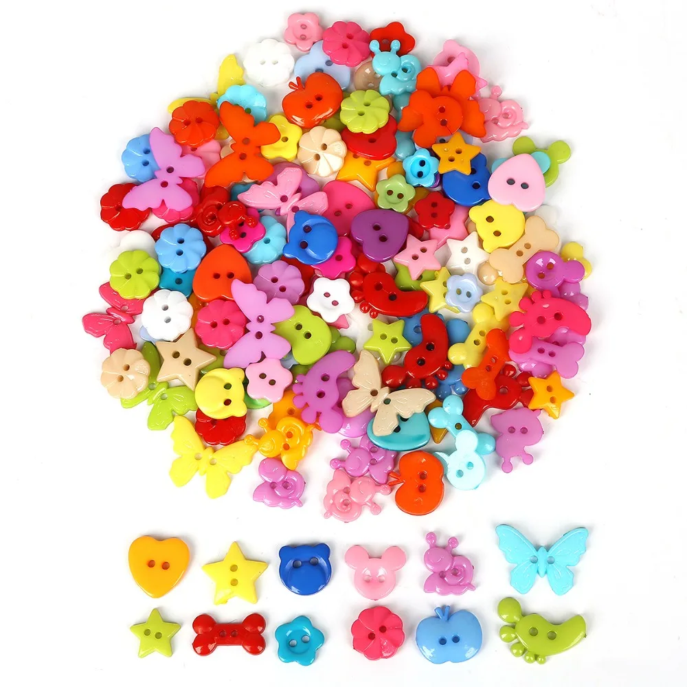 Plastic Resin Buttons Sewing Accessories DIY scrapbooking 20-200PCS craft supplies