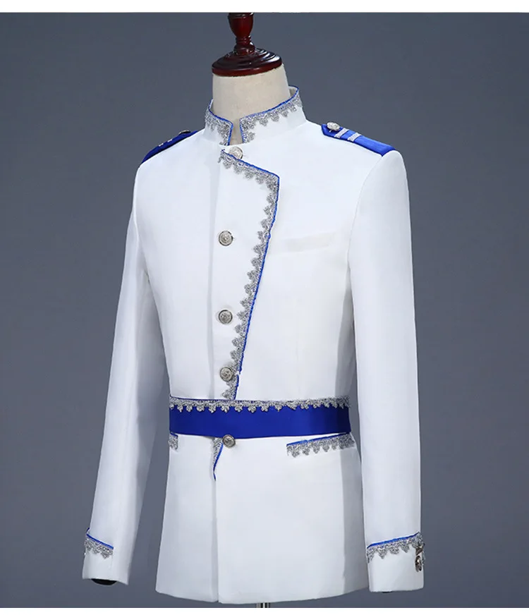 PYJTRL, Военный стиль, блейзер принца, для мужчин, сценический, Свадебный, для жениха, приталенный пиджак, Veste Homme, костюм Bleiser Hombre