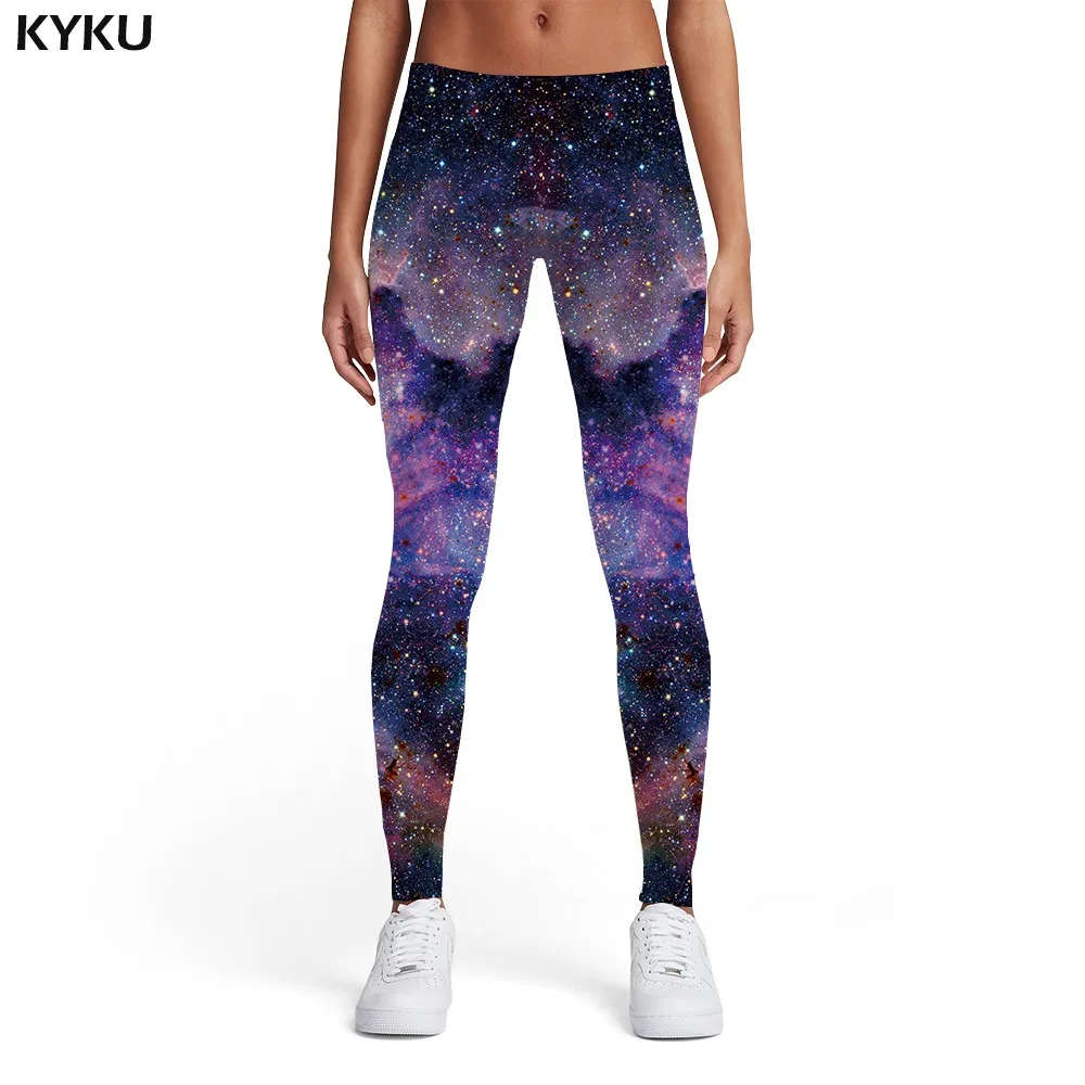 thermal leggings KYKU Galaxy Leggings Women Space Ladies Nebula Spandex Colorful Elastic Gothic Sexy Womens Leggings Pants Casual Slim Skinny lularoe leggings Leggings