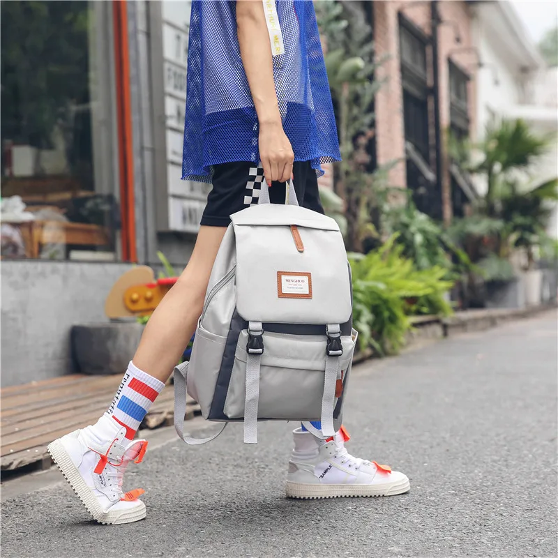 Menghuo Cover Backpack Women Leisure Travel Laptop Backpacks Men Business Mochila Waterproof Nylon Teenagers Student School Bags (13)