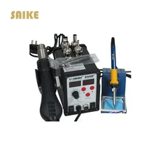 SAIKE 898D+ паяльная станция 2 в 1, фена+ сварочный Утюг 220 в 110 В SAIKE898D, фена+ паяльник