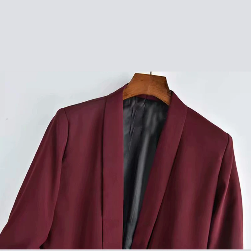 XS--XL New Designed Women Blazers Jackets Wrinkle free Pleated sleeves Long Blazer 5 Colors Autumn Jacket