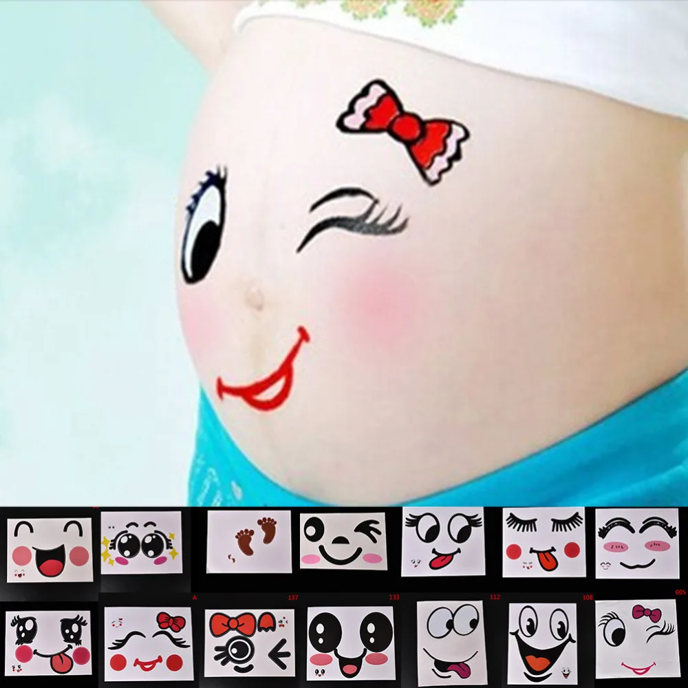 Lucu Indah Tubuh Temporary Tattoo Wanita Hamil Perut Bersalin Foto