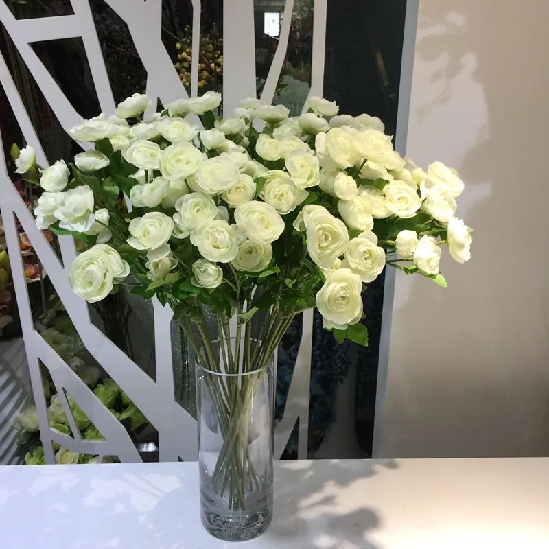JAROWN Artificial 6Heads Peony Flowers Silk Flower with Fake Leaves Table Accessory For Wedding Home Party Decorations  (3)