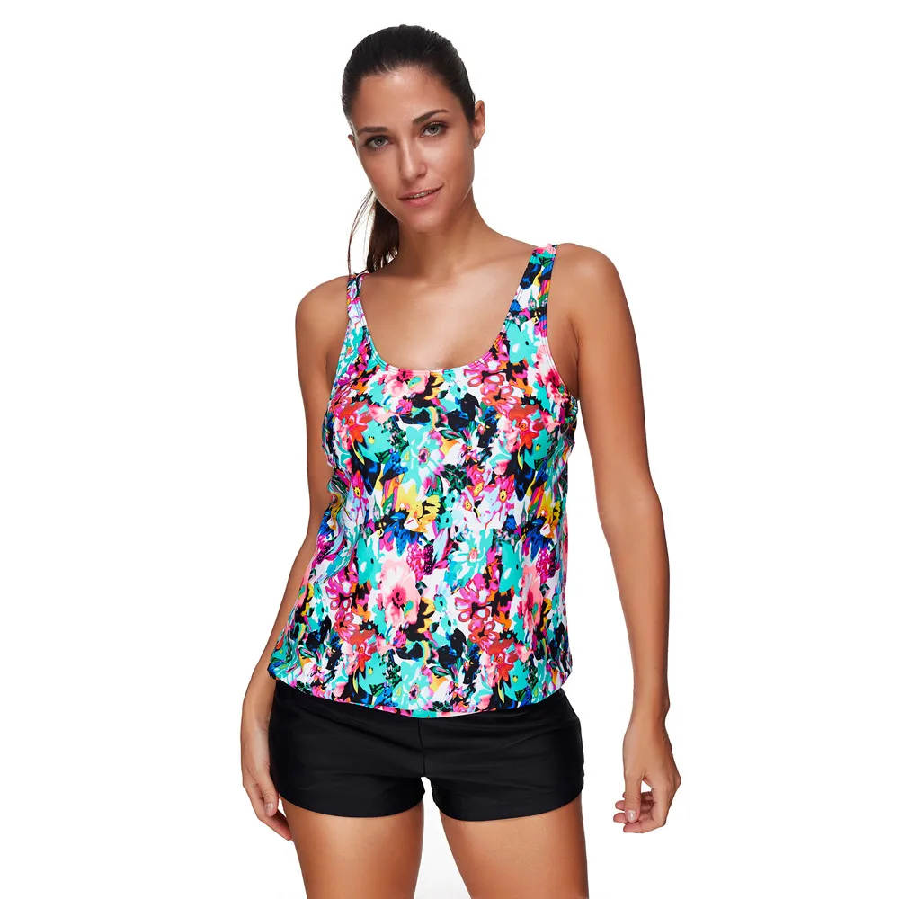 Women's Swimming Suit Swimsuit Bather Women Tankini Sets With Boy Shorts Ladies Swimwear Two