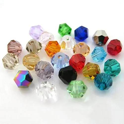 

100 Pcs Bicone Faceted Crastal Rhinestone Loose Spacer Beads Bicone Faceted Beads With Holes DIY Jewelry Making 4mm
