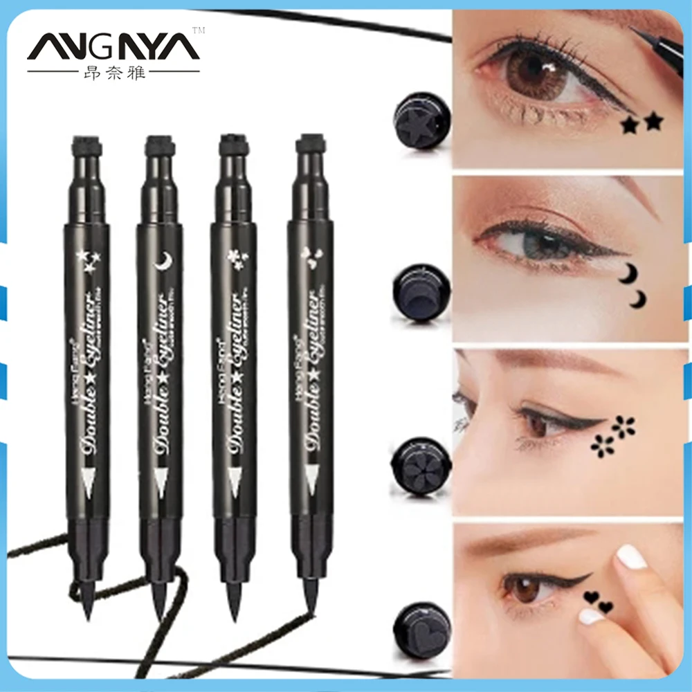 

ANGNYA 1 set Double Headed Eyeliner Star& Flower& Moon&Heart Tattoo Pattern Eyeliner Pen Waterproof Stamp Eye Makeup A078