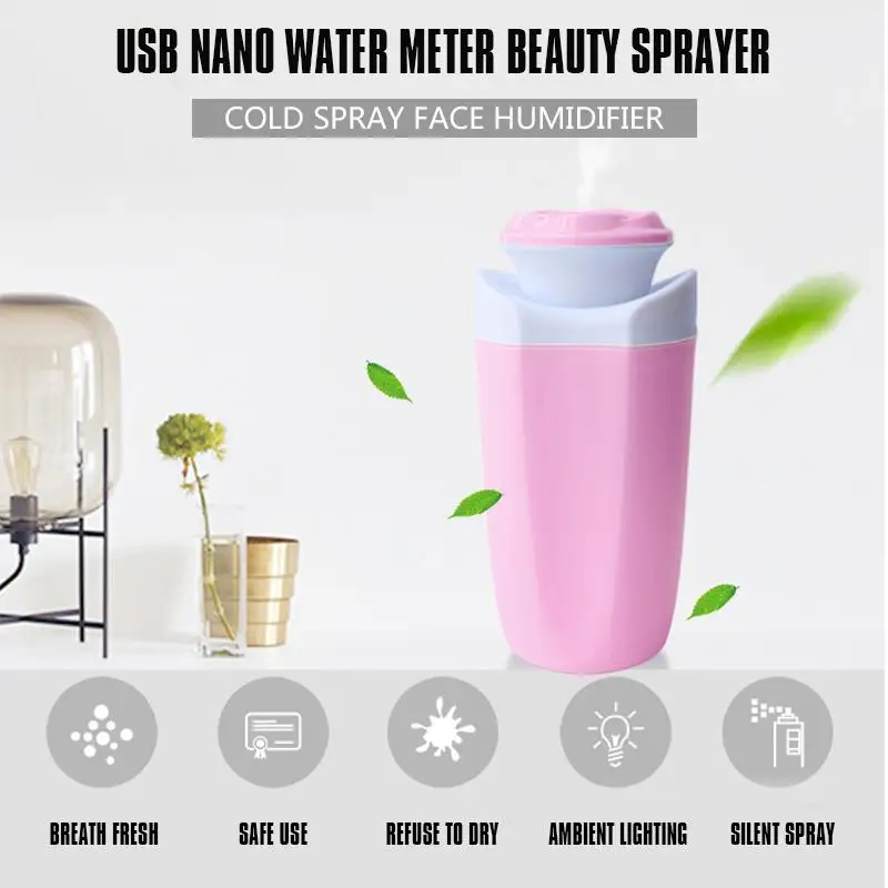 

heitao A 7 color LED Car USB Charger Humidifier 250ML Air Purifier Aroma Diffuser Handheld mute car USB nano water meter Gift