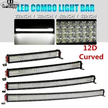 CO LUZ 12D 22 32 42 52 Polegada Curvo Barra de Luz LED Trabalho 924 W 744 W 564 W 384 W Combinação Levou Bar para Ford Lada Uaz Offroad Truck 12V24V