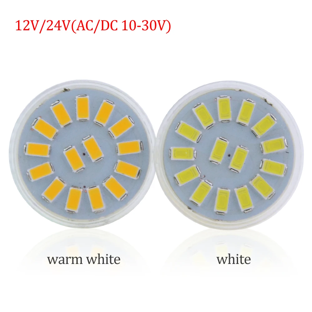 6 шт./лот MR11 5730SMD 15led 5 Вт Точечный светильник, лампочка GU4 AC/DC 12 V-24 v Стекло тела Led Lampada для домашнего украшения