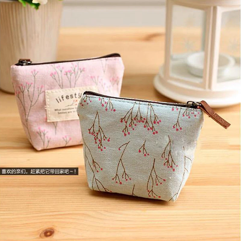 Best Sellers Lovely flowers coin purse Wallets Popular Korean Canvas zipper bag High quality and ...