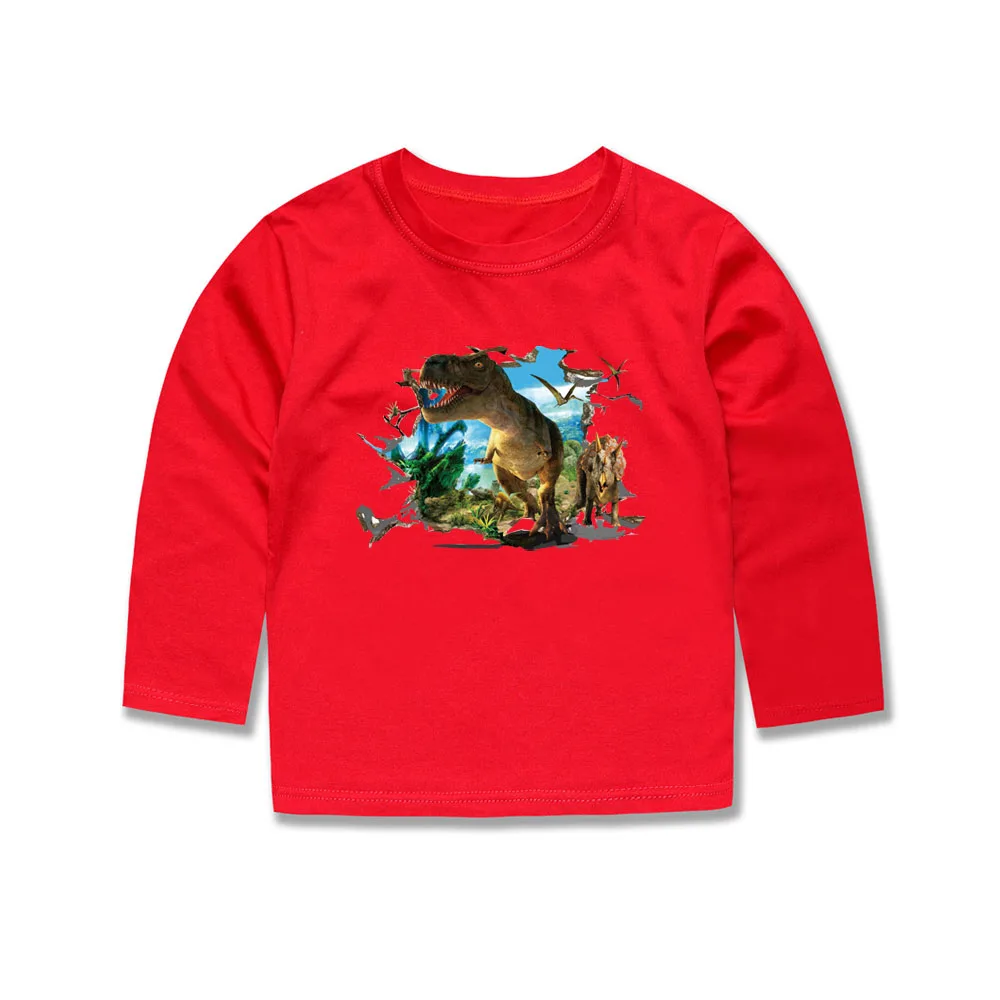 

Little Bitty 1-14 Years Baby Girl t shirt T-shirt Kids long sleeve boys dinosaur 3d t shirts children dragon clothing