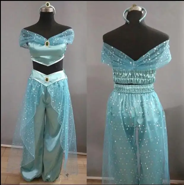 

Aladdin Jasmine Princess Cosplay Costume for Adult Kid costume Wig