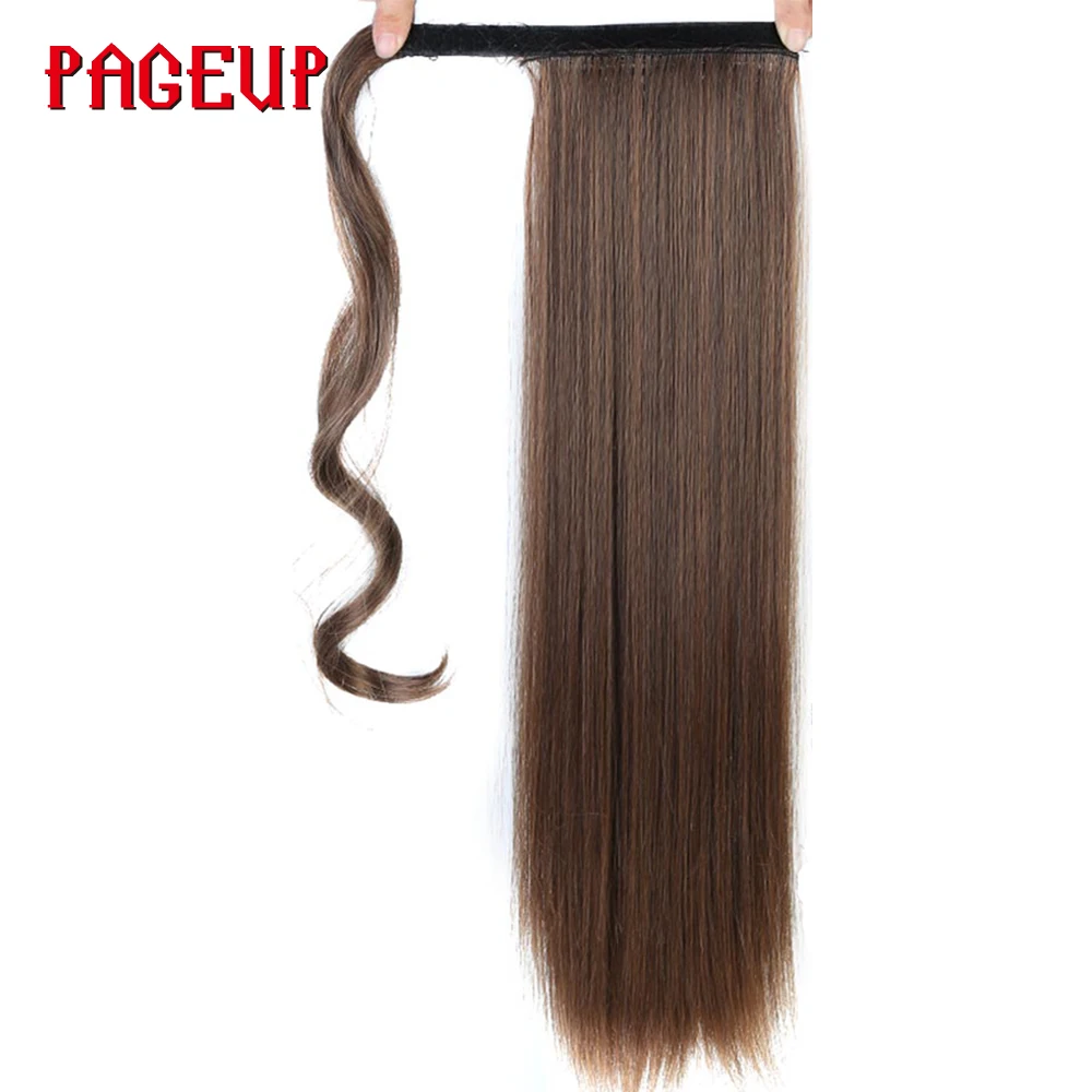 

Pageup 22" Long Wavy Ponytail Natural Clip In Ponytail Hair Extensions Wrap On Hair Heat Resistant Hair Ponytail Synthetic Hair