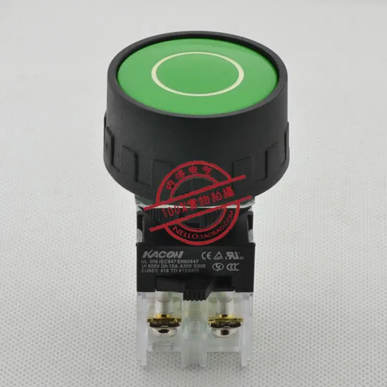 

[ SA ]Kaikun KACON 22mm push button switch self-resetting K22-21G10-B40 plastic protective circle 1NO--10PCS/LOT