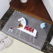 Милый мультфильм печатных мягкий Прямоугольный Коврик детская комната пол ковер мягкий фланелевый ковер нескользящий