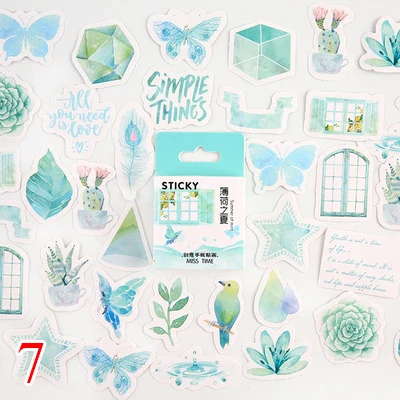 45 шт./кор. канцелярские наклейки парным DIY Планета липкий Бумага Kawaii Луна растения наклейки для украшения дневник в стиле Скрапбукинг - Цвет: Design 22