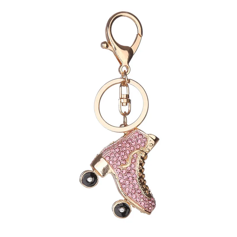 

Keyring Bag Charm Pendant Keys Holder Roller Skates Shoe Crystal Keychain Jewelry Key Chain Women Girl Gifts CX17