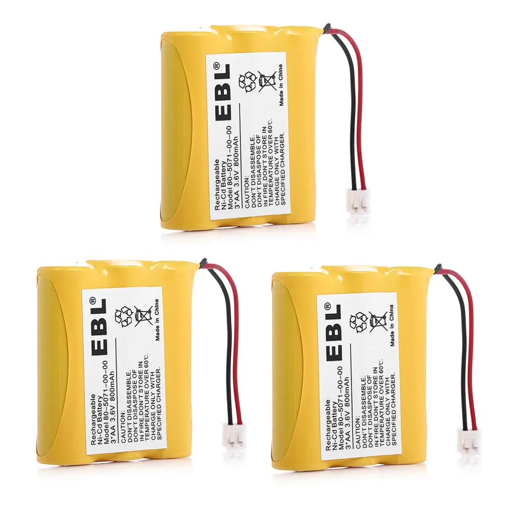 3pcs EBL 800mAh 3.6v Ni CD Battery Replacement Batteries For Vtech