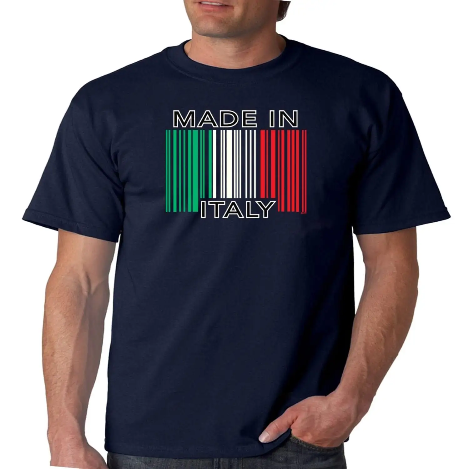 Забавная итальянская гордыня Мужская футболка Сделано в Италии Флаг Футболка