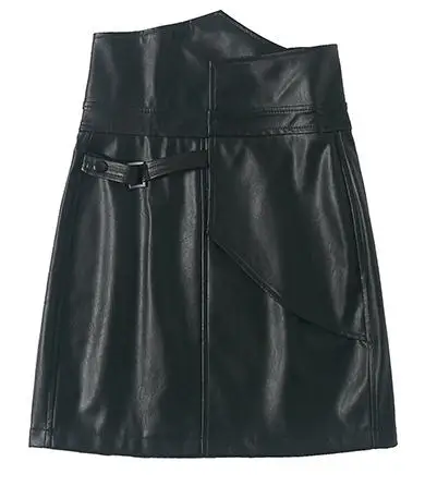 Женские однотонные трапециевидные короткие юбки на молнии, пуговицы, расшитые блестками низ с высокой талией, офисные женские новые модные юбки, распродажа B8D722J