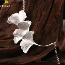 Женское винтажное ожерелье с листьями три гинкго и кулоны в