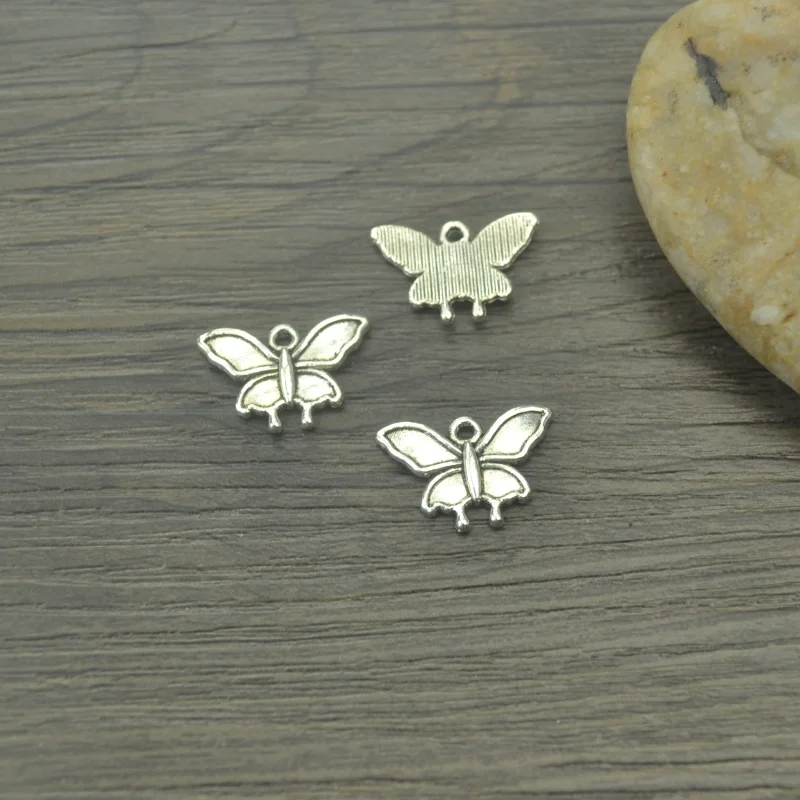 

30pcs Charms metal animal butterfly,Antique Making pendant fit,Vintage Tibetan Silver,jewelry DIY bracelet necklace 19*13mm 4446