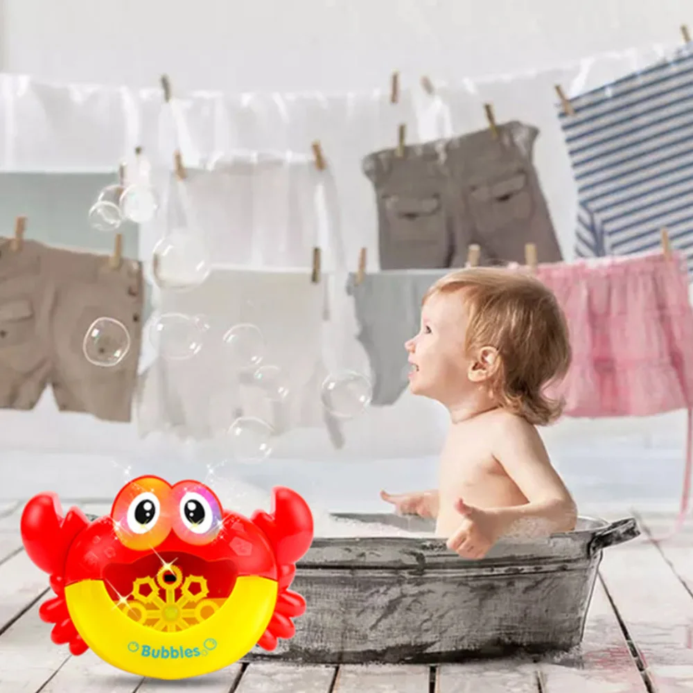 Краб выдувная машина с пузырями игрушки Детские мыльные пузырьки детская Ванна Игрушка устройство для мыльных пузырей креативная полипористая свадебная машина