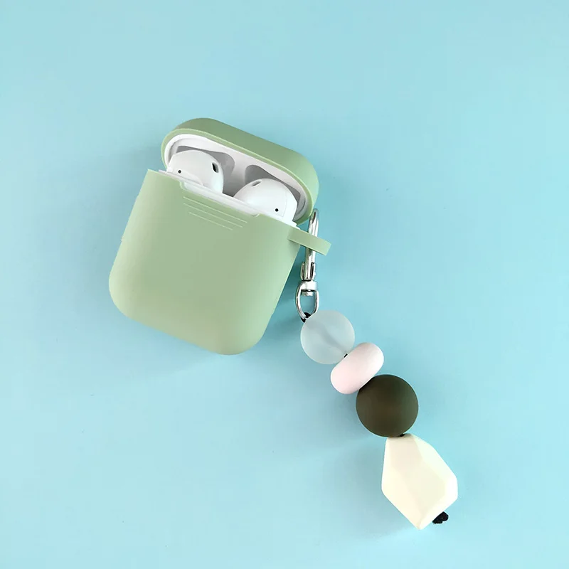 Милый корейский кристалл каменный брелок силиконовый чехол для Apple AirPods чехол Bluetooth наушники защитный чехол коробка