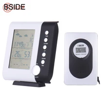 Wireless Weather Station Forecast Table Snooze Alarm Clock Display Calendar Temperature Thermometer Humidity Hygrometer