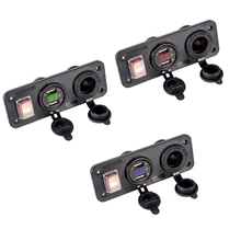 Автомобиль Лодка Грузовик 12 V 24 V с 2 портами(стандарт Зарядное устройство переключатель вольтметра гнездо для автомобильного прикуривателя