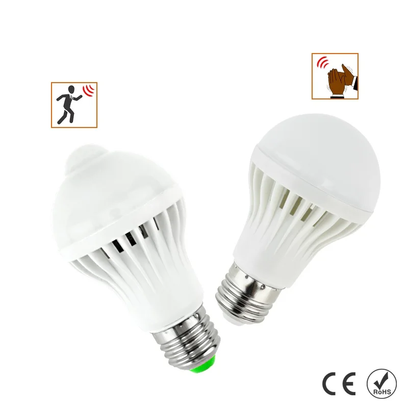 

LED PIR Motion Sensor Bulb 5W 7W 9W 12W 15W E27 220V + Led Bulb Sound Sensor 3W 5W 7W Auto Smart Bulb Infrared Body Lamp Light