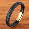 Men’s Classic Geometric Braid Leather Bracelet Budget Friendly Accessories