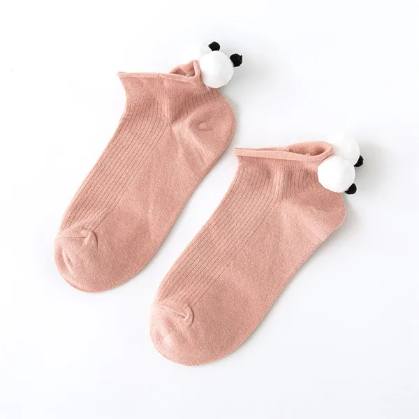 Одна пара корейские зимние носки пружина творческая личность милый, с большими глазами вязаные теплые носки Осенние забавные носки - Цвет: Розовый