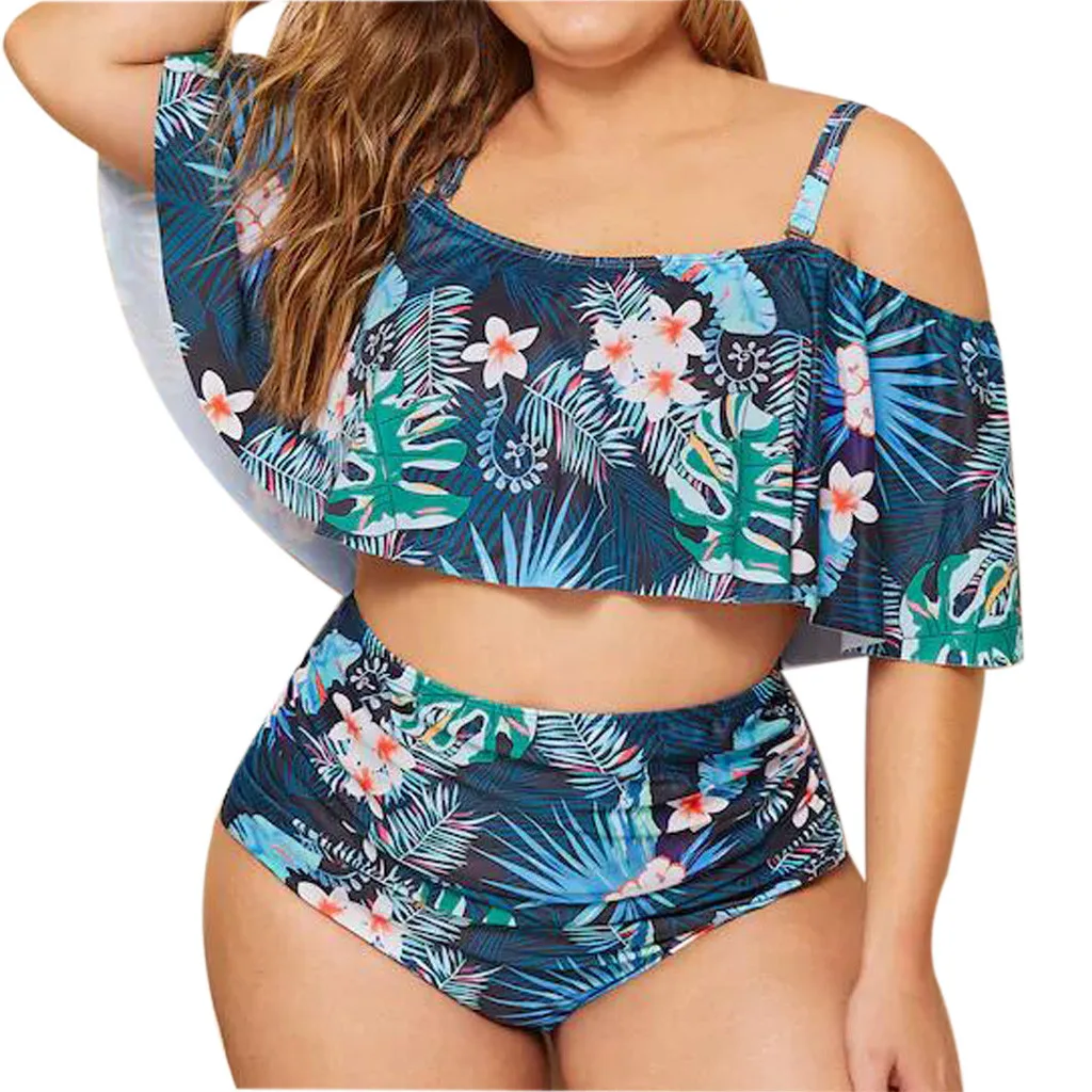

KANCOOLD Two Piece Push Up Women Sets Plus Size Female Beachwear Daily Bohemian Multicolor Plus Size Padded Swimsuit