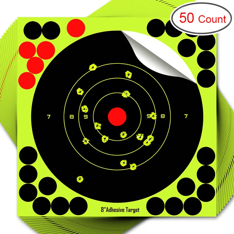 

50Pack Round Target Pasters shooting stickers 8 inch Self Adhesive Stickers Hunting and shooting target Dots stickers Gun Rifles