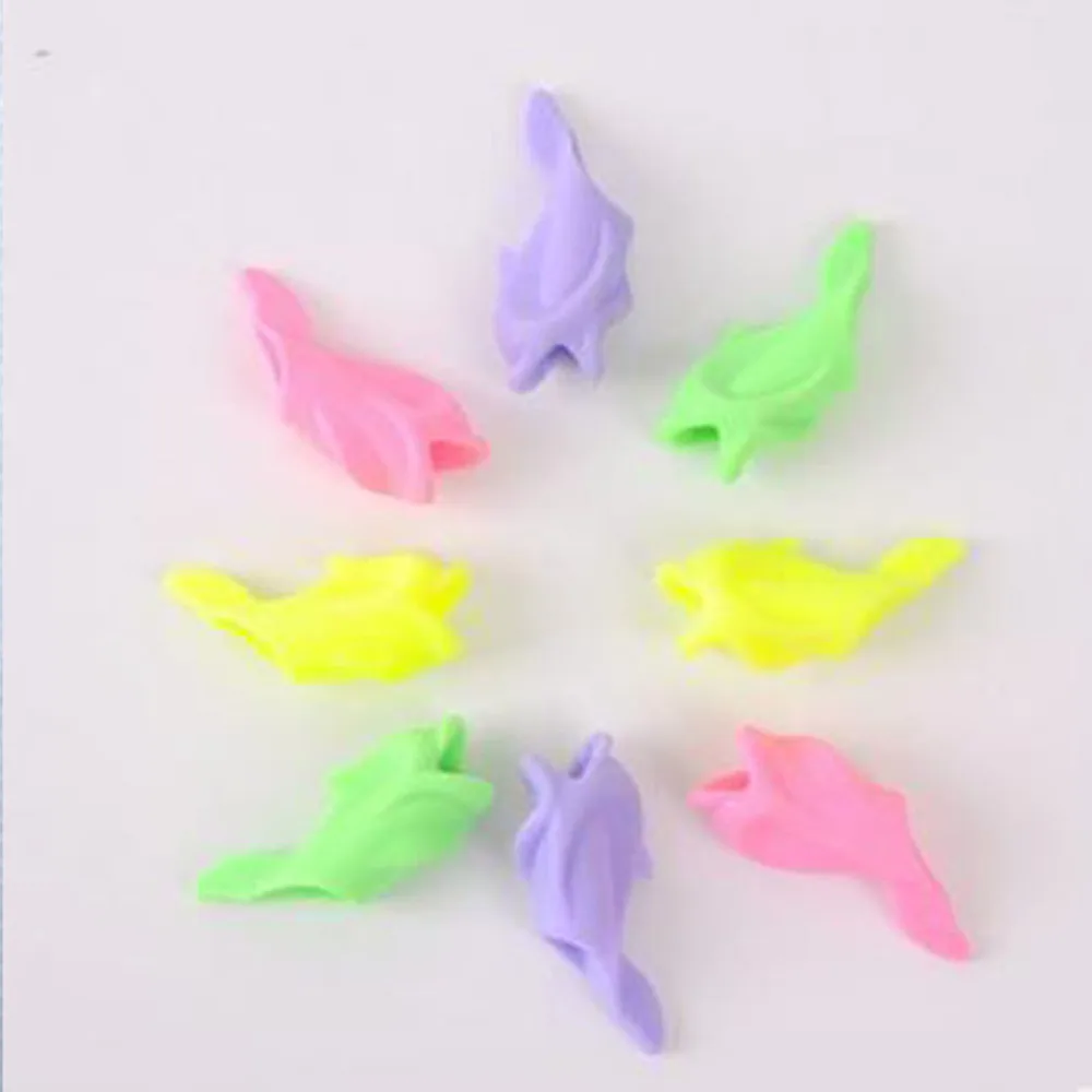 

60 pcs Quality silicone dolphin fish hold pen device child student corrected pencil grasp Pen Pencil Grip loops Small wholesale