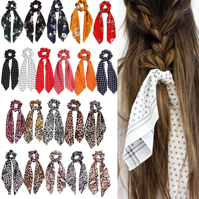 

Cheetah Scarf Ribbon Snake Skin Printed Chiffon Square Scarf Leopard Print Scrunchie Hair Tie Women Hair Scarf LONG TAIL SCARF
