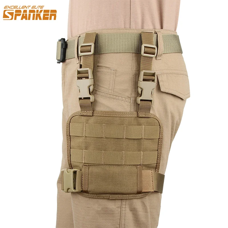 

EXCELLENT ELITE SPANKER Outdoor Military Training Small Nylon Legs Hanging Plate Hunting Camo Molle Combat Tactical Accessories