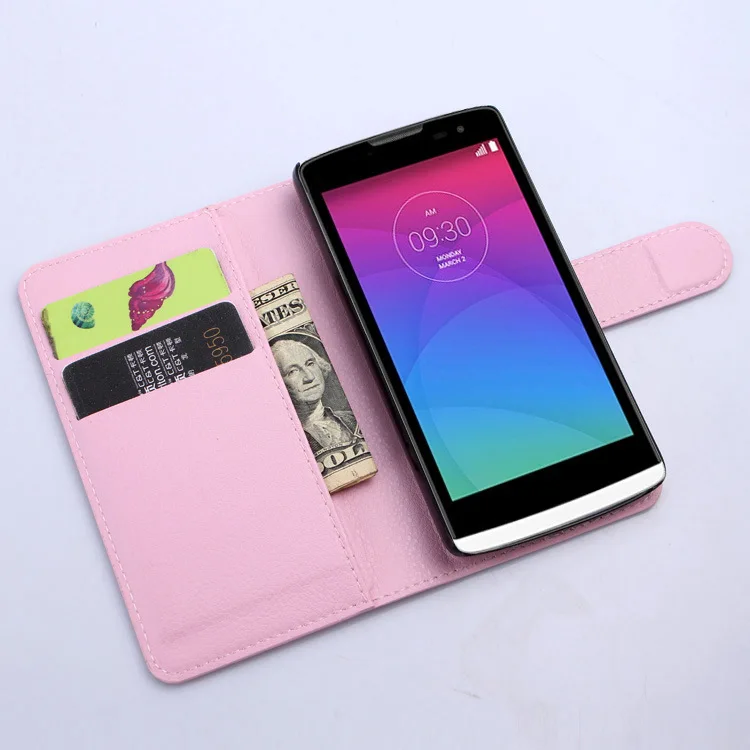 Роскошный стенд держатель для Карт Бумажник Флип кожаный чехол-книжка для LG Leon C40 4G LTE H340N H320 H 324 H324 чехол для телефона - Цвет: Pink
