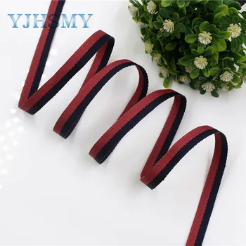 

YJHSMY I-181103-110,10yards/lot,10mm Double-sided two-color striped ribbon DIY handmade bow headdress gift wrap materials