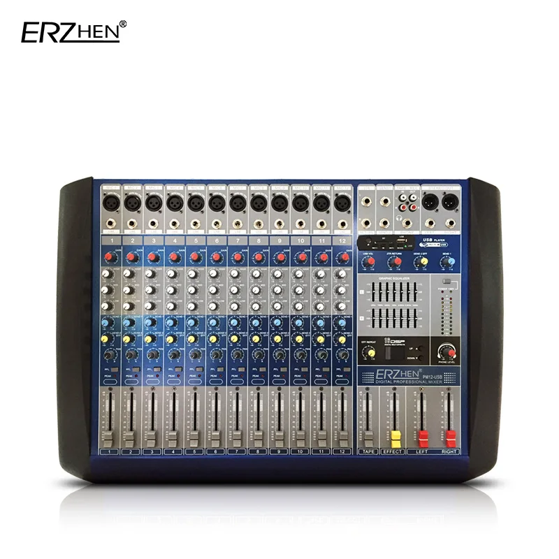

Audio Mixer Console W8000T12 Professional Mixer Audio Amplifier Sound Processor 8 Channel USB