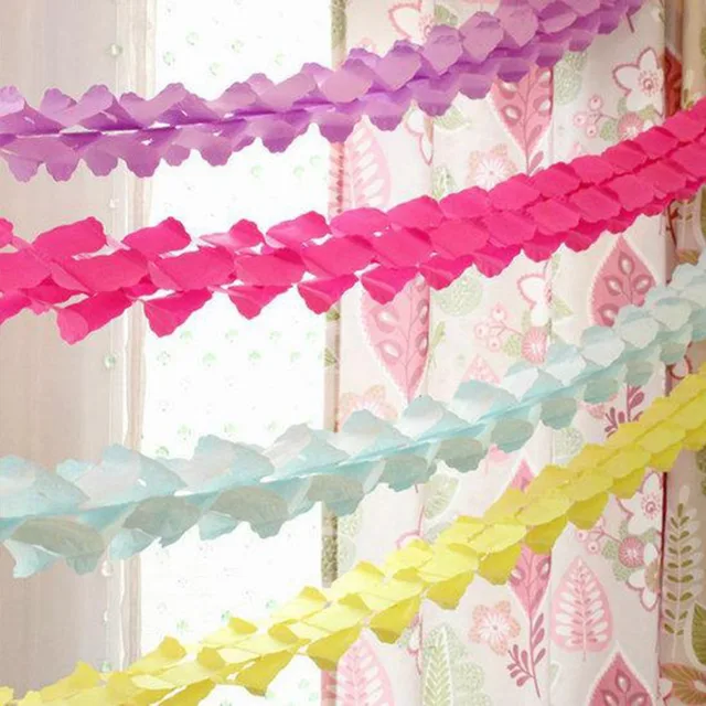 2pcs/set Pure Color Hanging Paper Garlands String Chain Wedding Party ...