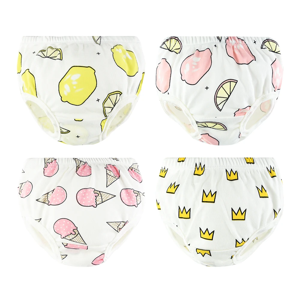 4 Piece/lot Cute Newborn Panties For Boys Cotton Cartoon Baby Underwear